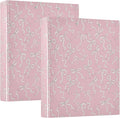 Pink Bow Ribbon Stripe Round Ring Binders 1.5 Inch Cute Bow Knot Tie 3 Ring Clipboard Binder for Office School Work Supplies File Folder Document 200 Sheet Capacity Easy Open 2 Pieces