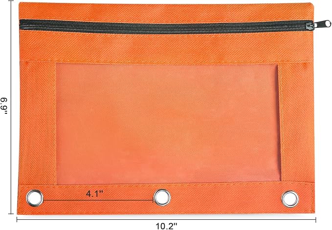160 Packs 3 Ring Pencil Pouch Bulk, Zipper Pencil Case in 10 Colors | Pencil Pouches with Clear Window for Storing School Office Supplies, Cloth Pencil Bag for 3 Hole Binder
