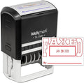 MaxMark Large Self-Inking Rubber Date Office Stamp with Faxed Phrase & Date - Red Ink, 12-Year Band - Style 5