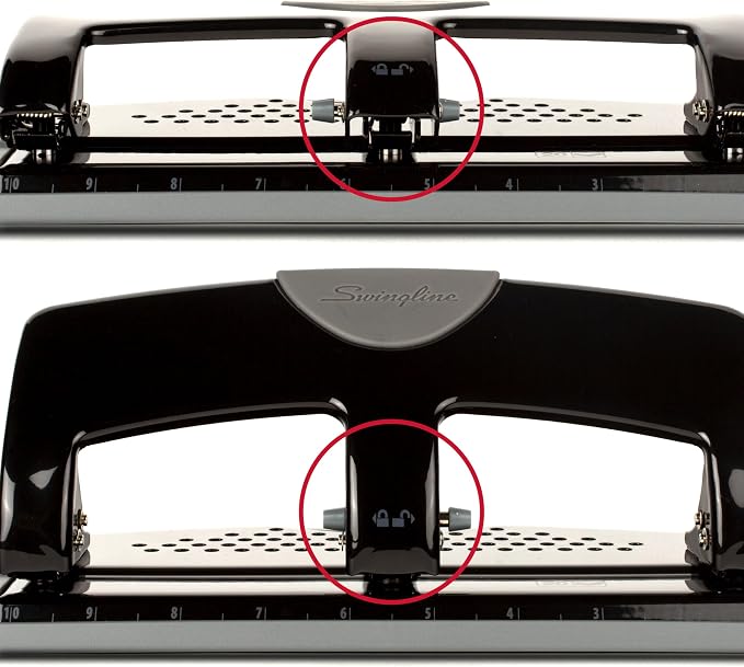 Swingline 3 Hole Punch, 20 Sheet Capacity Three Hole Puncher 3 Ring, Paper Punch, SmartTouch Low Effort, Black & Silver (74133)