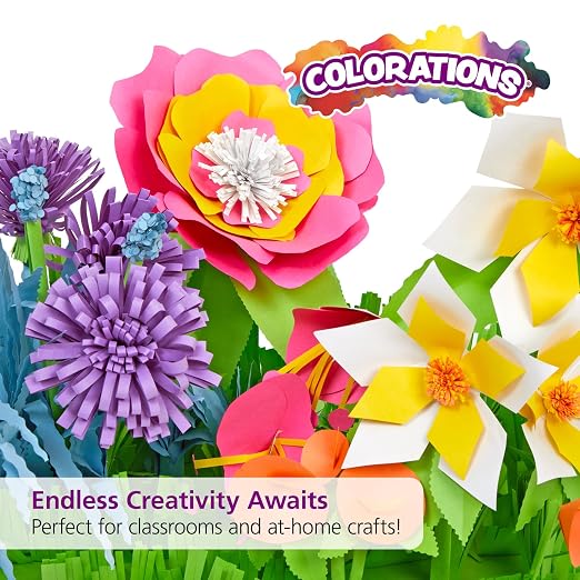 Colorations Construction Paper for Kids - 7 Bright Colors - 600 Bulk Sheets of 9"X12" - Assorted Pack of Heavy-Duty Craft Paper, Bulk School Supplies | 600 Sheets Bright Colored Paper, Bulk Arts & Crafts, School Supplies, Drawing, Coloring, 3D Art