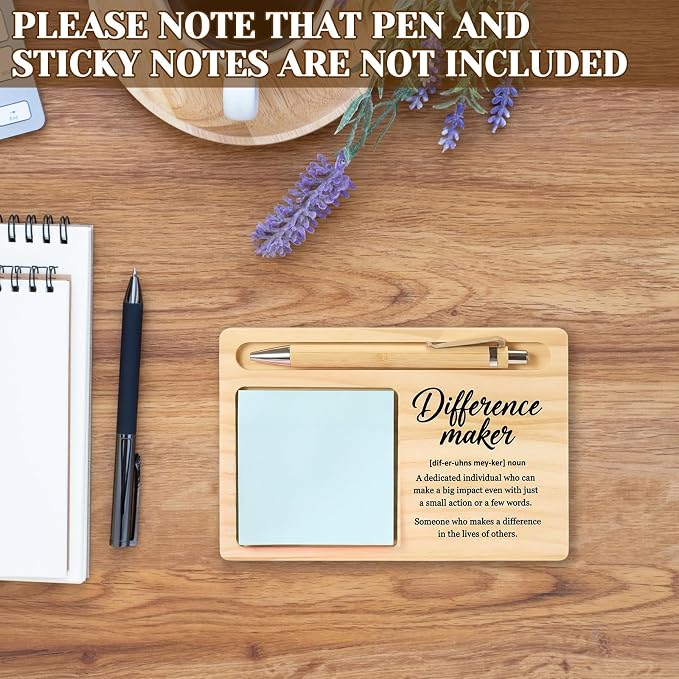 20 Pcs Back to School Teacher Appreciation Gifts Bulk Wooden Sticky Note Holder Motivational Thank Your Gift Inspirational Sticky Notes for Teacher Back to School (Difference)