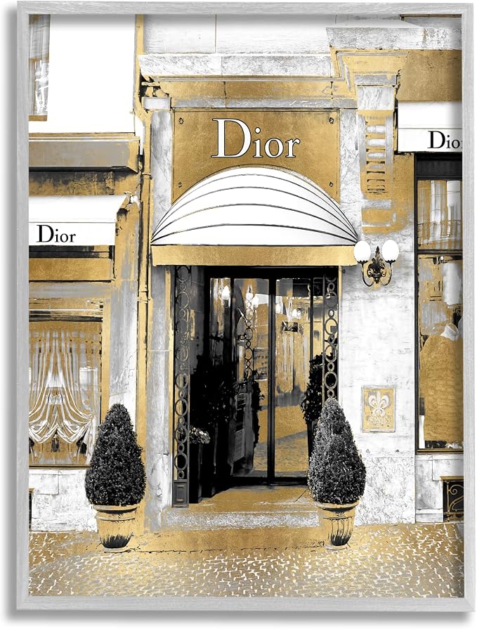 Stupell Industries Glam Fashion Designer Clothing Storefront Urban City, Design by Madeline Blake, 24 x 30, Gold | Stupell Industries · By Madeline Blake · Ready to hang · Great for living room or office · Made in USA
