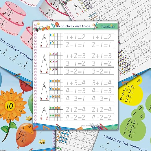 Reusable Handwriting Practice Workbook Set for Kids – Grooved Tracing Books for Letters, Numbers & Sight Words, Large Format 8.5 x 11 Inch Learning Activity Books