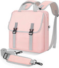 MoKo Zipper Binder Bag, 2-Inch 3-Ring, 500 Sheets, Pink | 6L water-resistant bag fits a 13-inch tablet and 14-inch laptop, with backpack, shoulder and hand carry options.