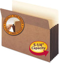 Smead File Pocket with Fully-Lined Gusset, Straight-Cut Tab, 5-1/4" Expansion, Letter Size, Redrope, 10 per Box (73274)
