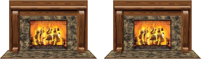 Beistle S20193AZ2 Fireplace Insta-View 2 Piece, Multicolored