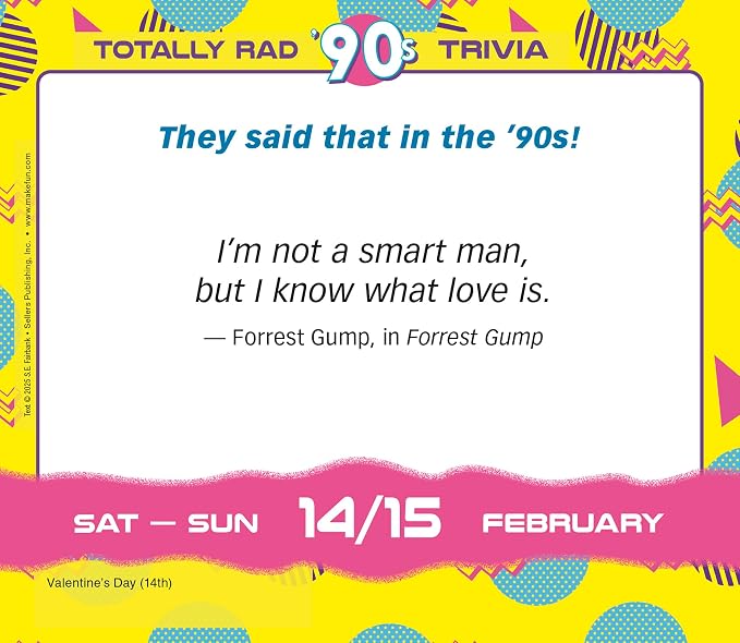 Totally Rad 90s Trivia 2026 Daily Desk Calendar: Boxed Page-a-Day Throwback Quiz Calendar with Day-to-Day Pop Culture, Games & Iconic 90s Moments