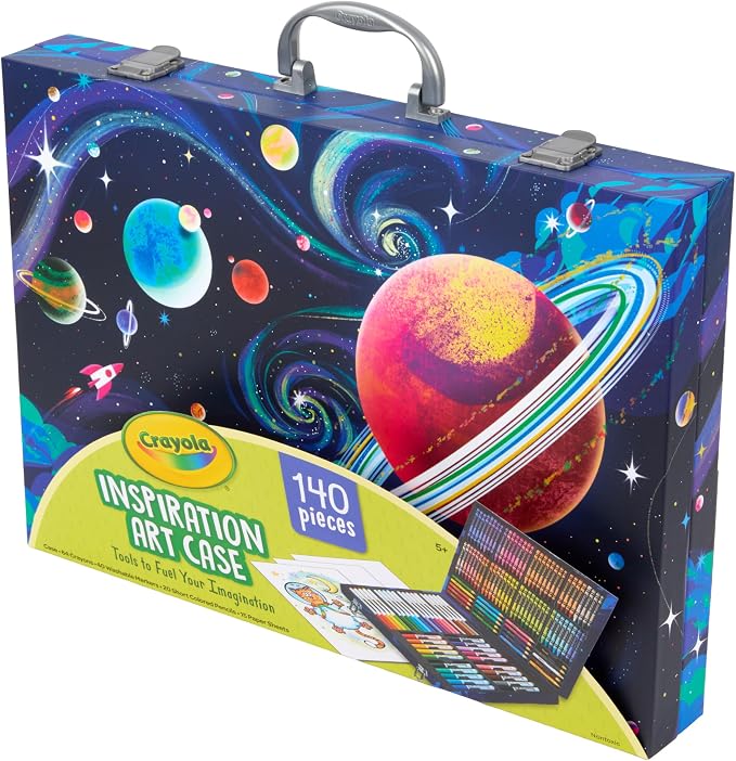 Crayola Inspiration Art Case Coloring Set, 140pc Space Theme – Art Kit for Kids, Crayons, Markers, Pencils, Gift for Boys & Girls, Ages 5, 6, 7, 8 [Amazon Exclusive]
