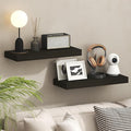Furinno Tanna Floating Shelves for Wall Set of 2, 9 x 24 Wall Shelf, Wall Mounted Floating Shelf with Invisible Bracket, 2-Inch Thick, for Bathroom, Living Room, Bedroom, Home Office, Tobacco Oak