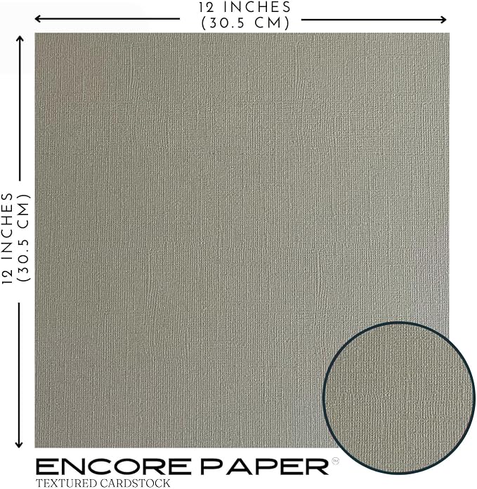 Putty Gray—12x12 Textured Cardstock | 80lb Textured Gray Scrapbook Paper | Premium Cardstock for Cricut Cutting | 25 Sheets