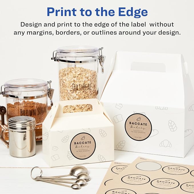 Avery Kraft Brown Round Labels with Sure Feed Technology, 2.5" Diameter, Print to the Edge, Laser/Inkjet Printable Labels, 2 Packs of 22808, 450 Total (5639)