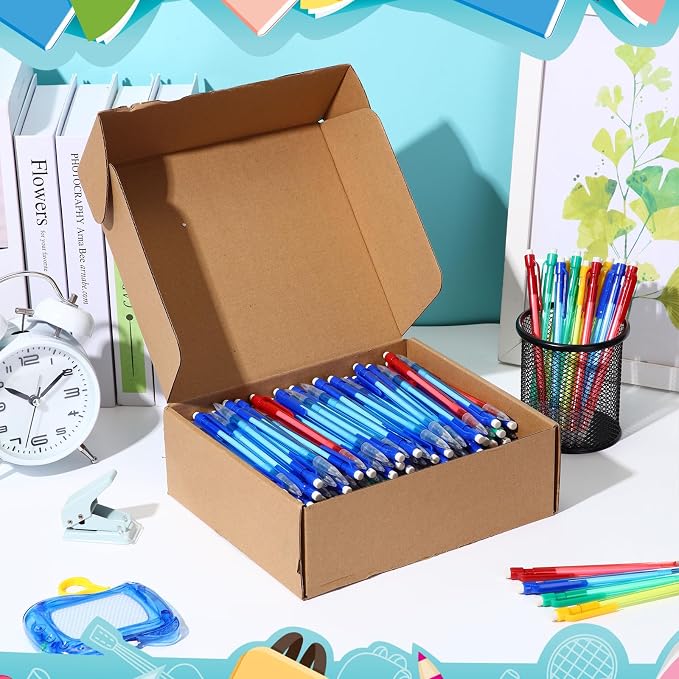 Fuyoooo 200 Pcs Mechanical Pencils 0.7mm Bulk with Eraser, 4 Color