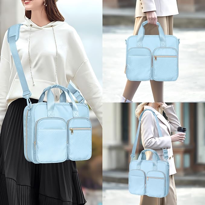 3 Ring Zipper Binder, 2 Inch Ring Binder Organizer Bag with Strap | Binder Bag Fits 13" Laptop & 500 Sheets, Detachable Shoulder Strap, Large Capacity Zip Up Portfolio Folder Bag for Office