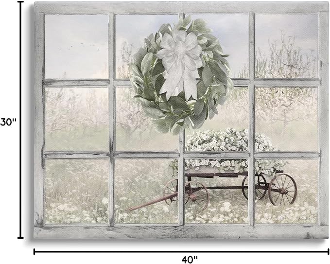 Stupell Industries Rustic Meadow Floral Wagon, 30 x 40 Inch Canvas Wall Art | Stupell Industries · By Lori Deiter · Ready to hang · Farmhouse charm for living room · bedroom · or office · Made in USA