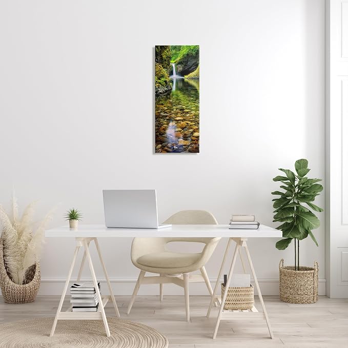 Stupell Industries Clear Stream Waterfall, 13 x 30 Inch Canvas Wall Art | Stupell Industries · By Dennis Frates · Ready to hang · Nature inspired decor for living room or office · Made in USA