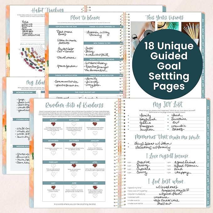 bloom daily planners 2026-2027 (8.5" x 11") Academic Year Day Planner (July 2026 - July 2027) - 13 Months Weekly & Monthly Agenda Organizer with Stickers & Tabs - Painted Peonies