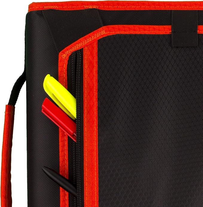 Five Star Zipper Binder, 2 Inch 3-Ring Binder with Round Rings, Expansion Panel and 5-Tab Expanding File, 580 Sheet Capacity, Red/Black (29052CE8) (Pack of 6)