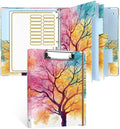 Rouidr Mini 3 Ring Binder with clipboard, 1 inch Round Binder Organizer, 8.5"x5.5" Cute Binder with 5 Dividers Tabs & Clear Sleeves, School Supplies, Office Supplies