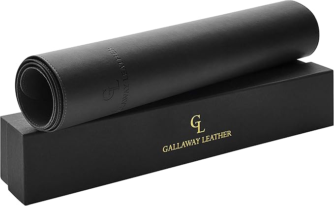 Gallaway Leather Desk Mat, Office Writing Desk Pad, Large 36" x 17" Black, for Top of Desks, Gift Ready Elegant Computer Desk Cover Protector PU Leather