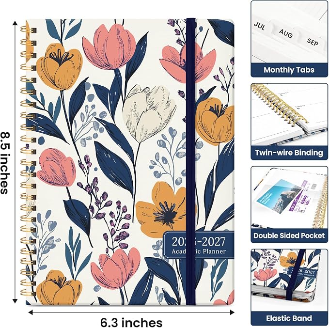 Academic Planner 2026-2027, Jul 2026-Jun 2027 Monthly & Weekly Planner