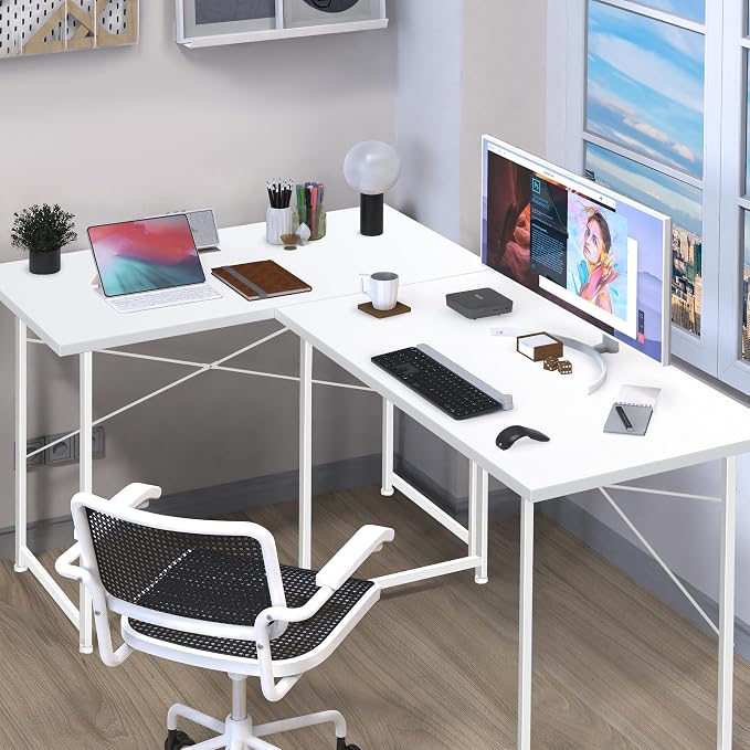 Small Space Writing Desk with Headphone Hooks, Modern Simple Design, Suitable for Study, Home Office and Living Room