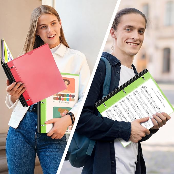 WOT I 4-Pack Telescoping 3 Ring Binder(0.75"), Expandable Flexible Binder - Patented Design for Easy Portability, Holds 8.5"x11" Paper, 4 Bright Colors, Perfect for School, Office&Home Organization