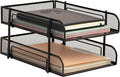Mind Reader Stackable Paper Tray, Desktop Organizer, File Storage, Office, Metal Mesh, 2 Pcs, Black