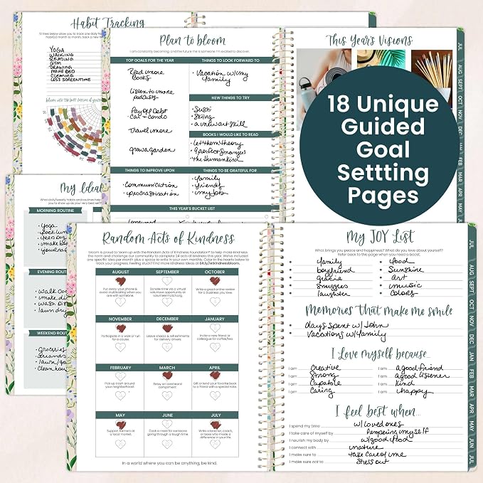bloom daily planners 2026-2027 Planner (8.5” x 11") 13 Month Academic Year Organizer (July 2026 - July 2027) - Weekly & Monthly Agenda Book with Stickers & Tabs - Garden Party, Beige