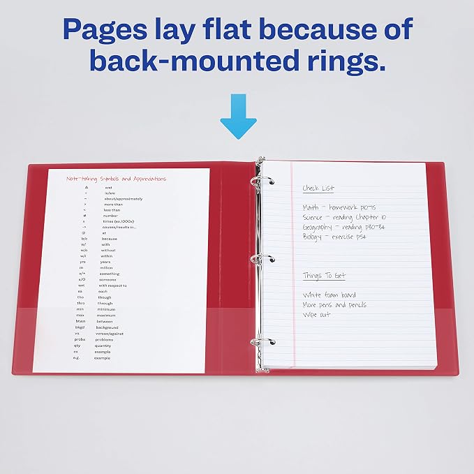 Avery Heavy-Duty 3 Ring Binder, 4 Inch One Touch EZD Rings, 4.5 Inch Spine, 1 Red Binder (79584) (Pack of 4)