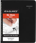 AT-A-GLANCE 2027 Planner, Weekly & Monthly, 7" x 8.75", Executive Soft Cover, DayMinder, Black (G5460027)