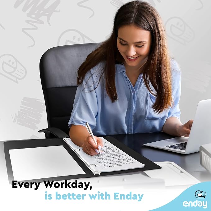 Enday 1 Inch Binder (6 Pack - Black) 3 Ring Binder 1 inch with Clear View Cover and 2 Inside Pocket - for Letter Size 8.5 x 11'' Paper, Ideal for School Supplies, Office, and Home