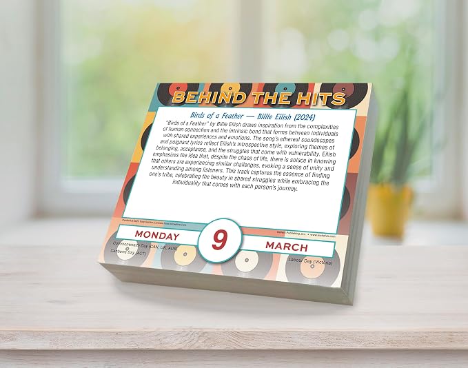 Behind the Hits 2026 Daily Desk Calendar: Boxed Page-a-Day Music Trivia Calendar with Day-to-Day Stories Behind Legendary Songs & Chart-Topping Moments