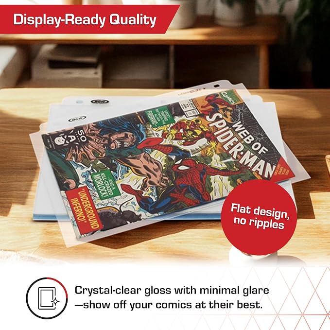 BCW LaserWeld Comic Book Sleeves | 100 Pack | 1-Pocket Pages for 3 Ring Binder | Top Loading, Crystal Clear, Acid-Free, Archival Storage