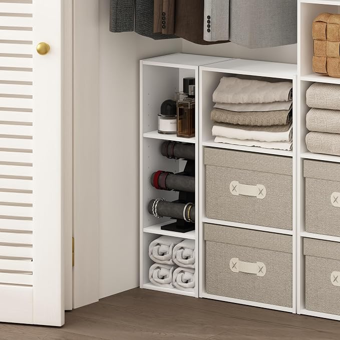 Furinno Fulda Book Shelf, 3-Tier Narrow Bookshelf, Bookcase with 10-in Width Storage Shelf, 9.3 x 9.8 x 31.5, for Living Room, Bedroom, Home Office, White