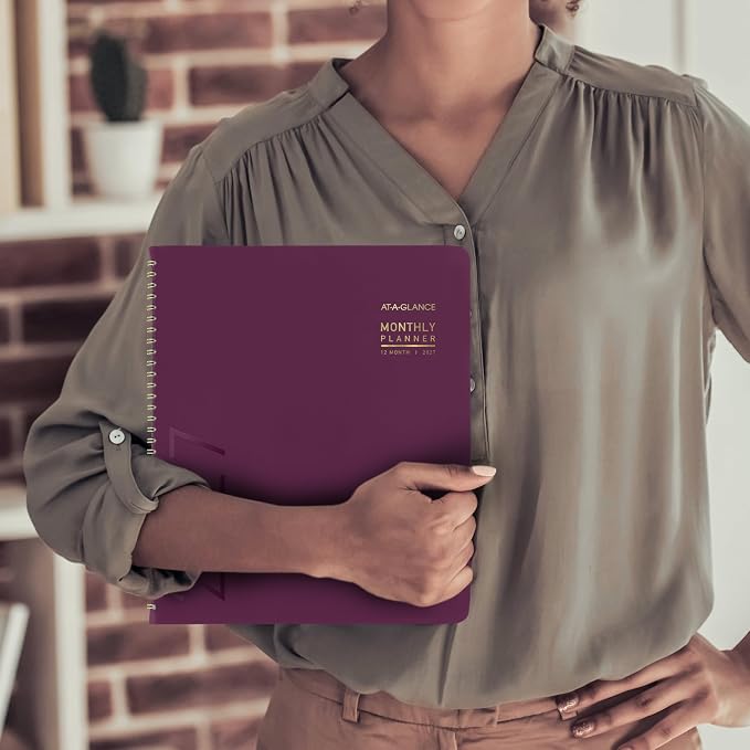 AT-A-GLANCE 2027 Planner, Monthly, 9" x 11", Contemporary, Purple (70250X1427)