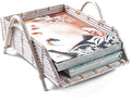 Rattan Inbox Tray for Desk, Made in Indonesia – 14x10.5x3.5 inch Handwoven Basket Organizer, Single Letter Tray with Sturdy Frame, Decorative Wicker Paper Holder (White Wash)