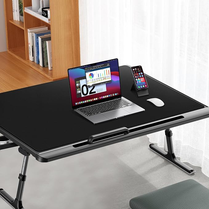 Cacoy 40"x24" Leather Desk Pad Blotter, Non-Slip Waterproof Desk Mat, Black | Large Desk Mat Water-resistant Desk Protector PU Leather Desk Matt for Desktop Extended Keyboard Mouse Pad Office Writing Pad