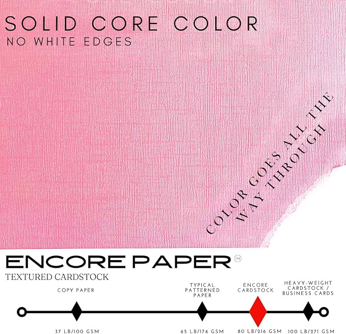 Rosy Cheeks—12x12 Textured Cardstock | 80lb Textured Pink Scrapbook Paper | Premium Cardstock for Cricut Cutting | 25 Sheets
