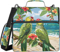 Parrots on The Beach Zipper Binder 3 Ring with Handle and Shoulder Strap, 500 Sheet Binder Organizer Capacity & Multi-Pockets for School Office