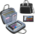 YARWO 2026 Upgraded Zipper Binder 3 Ring Binder Bag with Pencil Pouch | 500 Sheets Capacity, 5-Tab Expanding File Folder, 14” Laptop Padded Sleeve, Shoulder Strap, for College, Office, Home, Black