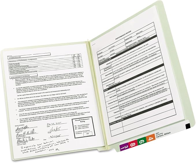 Smead End Tab Pressboard File Folder, Straight-Cut Tab, 2" Expansion, Letter Size, Gray/Green, 25 per Box (26210)