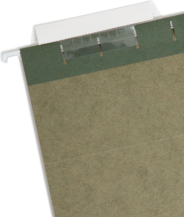 Smead Hanging File Folder with Tab, 1/3-Cut Adjustable Tab, Legal Size, Standard Green, 25 per Box