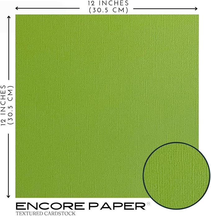 Grasshopper—12x12 Textured Cardstock | 80lb Textured Green Scrapbook Paper | Premium Cardstock for Cricut Cutting | 25 Sheets