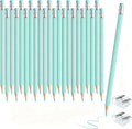 24PCS Macaron Blue Colored Pencils with Eraser Pre Sharpened Pencil 2 HB - Ideal for Checking, Grading, Tests & Office/School Supplies
