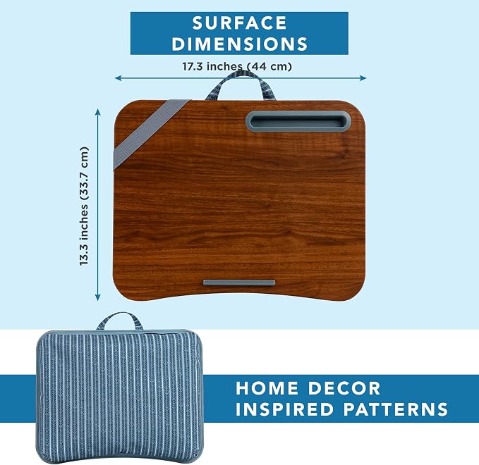LAPGEAR Designer Lap Desk – Arrow Stripes, 2-Pack with Storage Basket