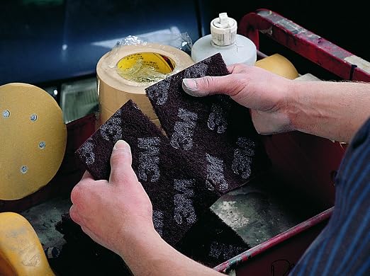 3M Scotch-Brite Paint Prep Scuff Hand Pad 07777 Maroon, 20 Pads per Box 3 Boxes per case