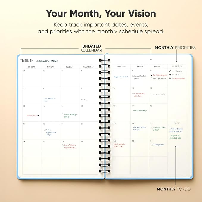 2026 Planner. 8.5" x 11" Spiral-Bound Weekly, Monthly and Daily Planner - Organize All 52 Weeks - Increase Productivity and Get Organized - Productivity Store (Blue)