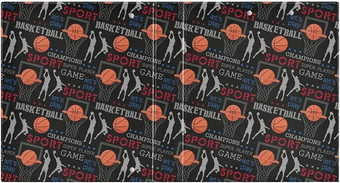 Basketball Player Round Ring Binders 1.5 Inch Champions Game Slam Dunk 3 Ring Clipboard Binder for Office School Work Supplies File Folder Document 200 Sheet Capacity Easy Open