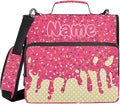 Custom Red Ice Cream Print 3 Ring Binder Bag 1.5 inch Personalized Name Binder Organizer 500 Sheet Documents Storage for School Office